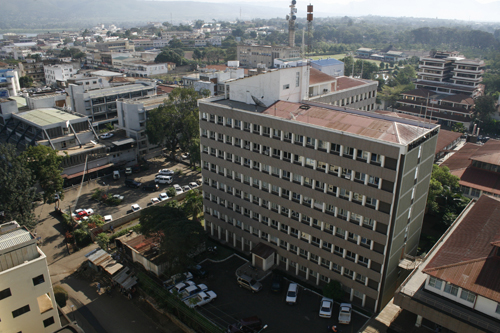 Aerial view of Kisumu city on the shore of Lake Victoria, Kenya